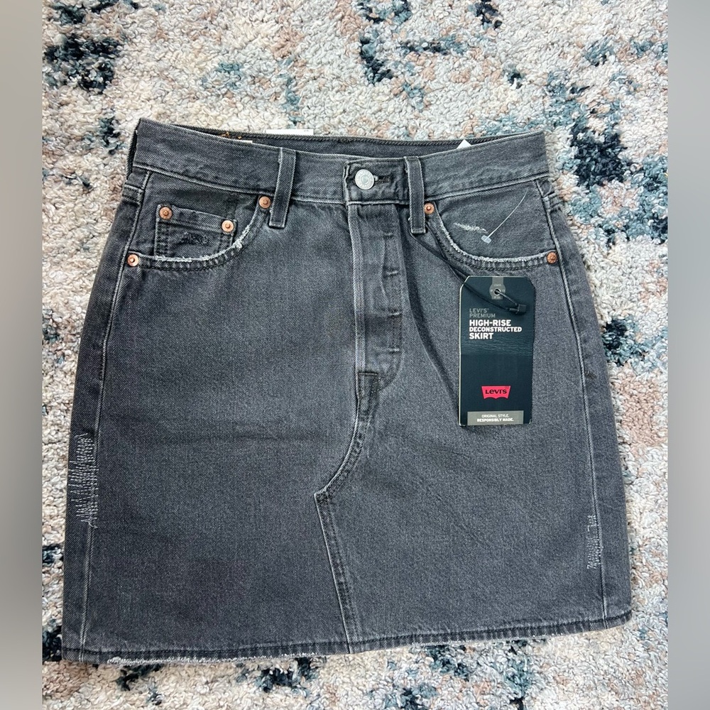 Levi's Gray Asymmetrical Pencil Mini Skirt